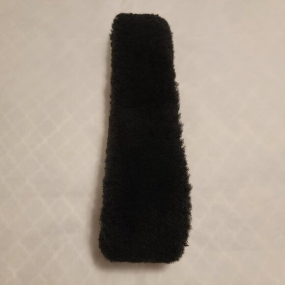 Black Sheepskin Headband Reversible 100% Shearling Winter Hat Women Size OS - Picture 3 of 6